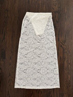 White Lace Midi Skirt